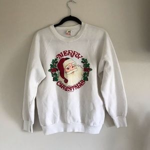 Vintage 1990 Christmas Holiday Santa Sweater